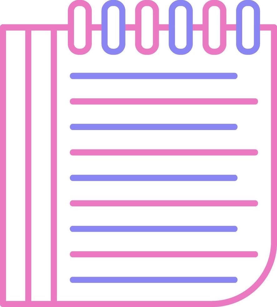 Notes Linear Two Colour Icon vector