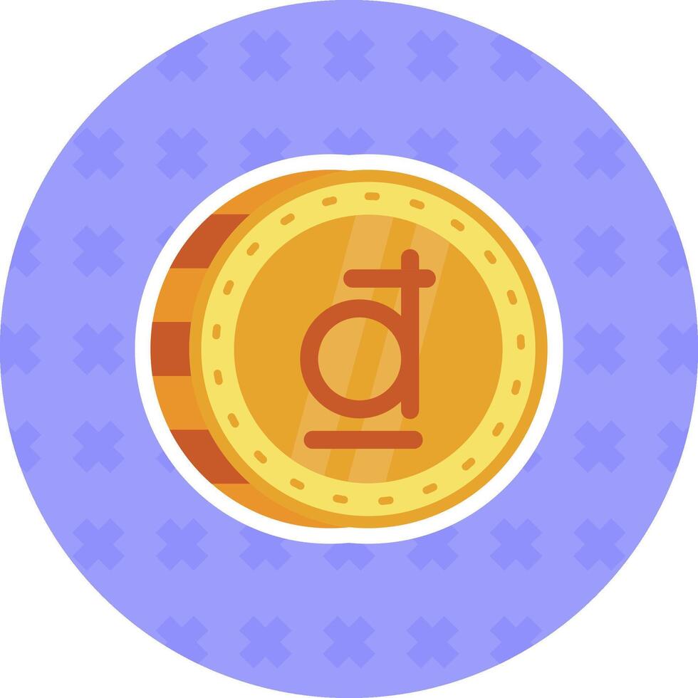 Dong Flat Sticker Icon vector