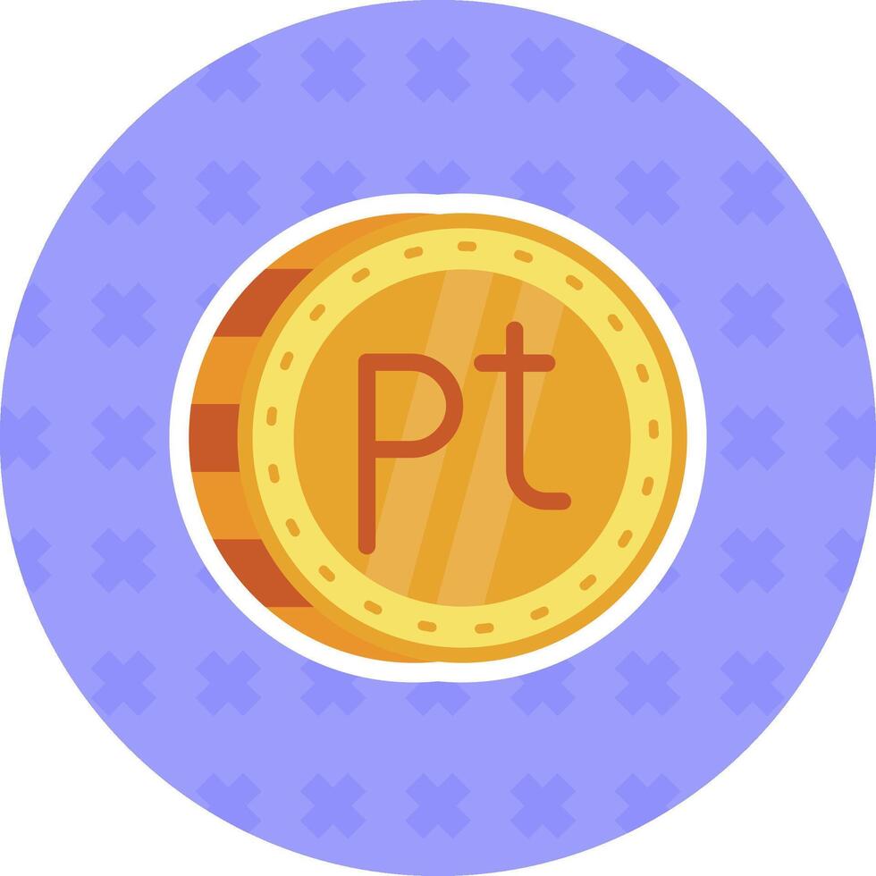 Peseta Flat Sticker Icon vector