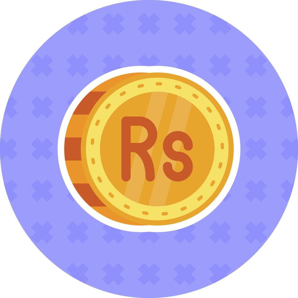Rupee Flat Sticker Icon vector