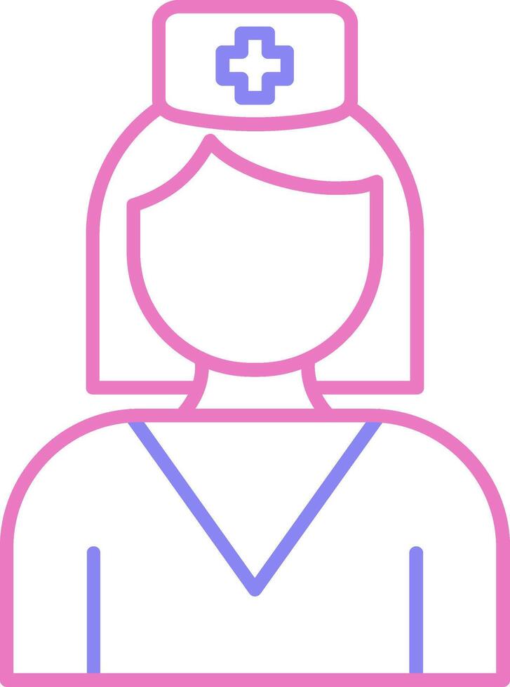 Nurse Linear Two Colour Icon vector