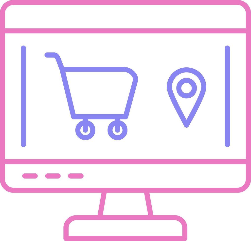 Online Order Linear Two Colour Icon vector