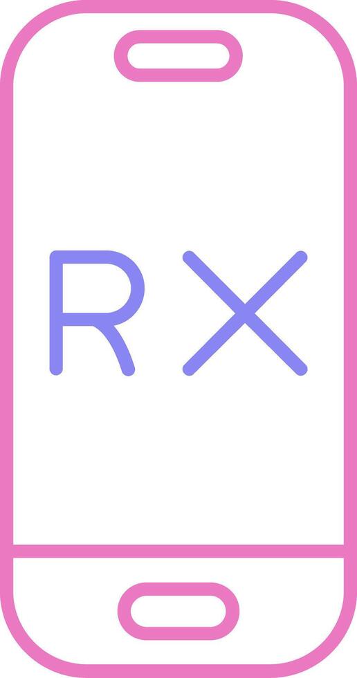 rx lineal dos color icono vector