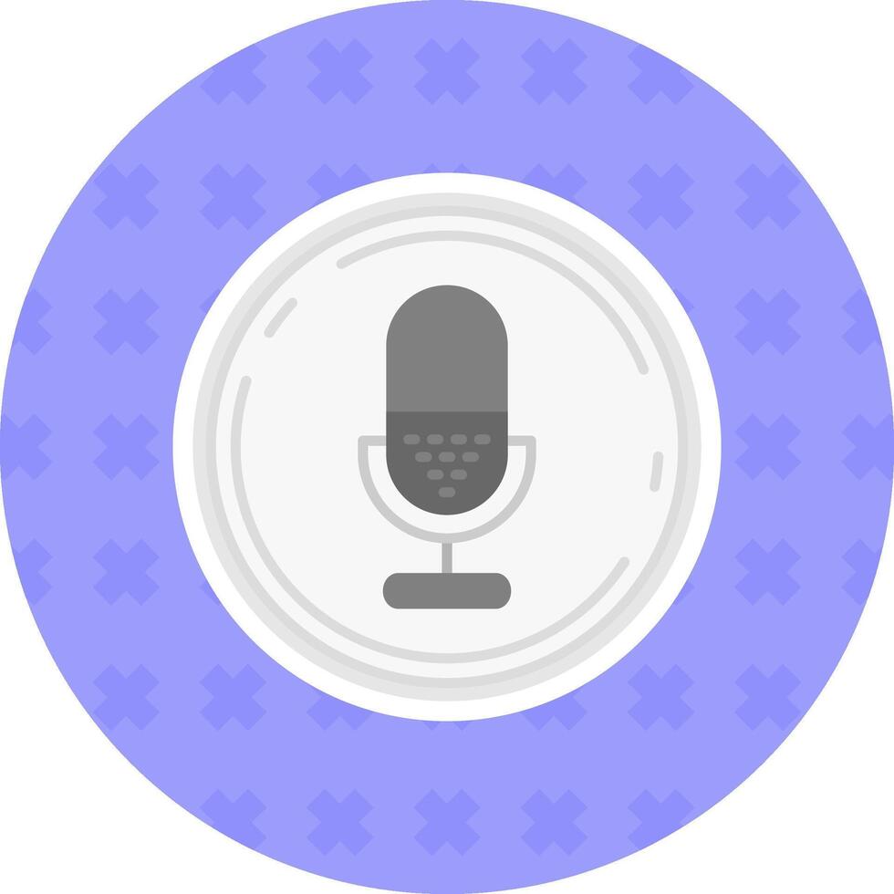 Microphone Flat Sticker Icon vector