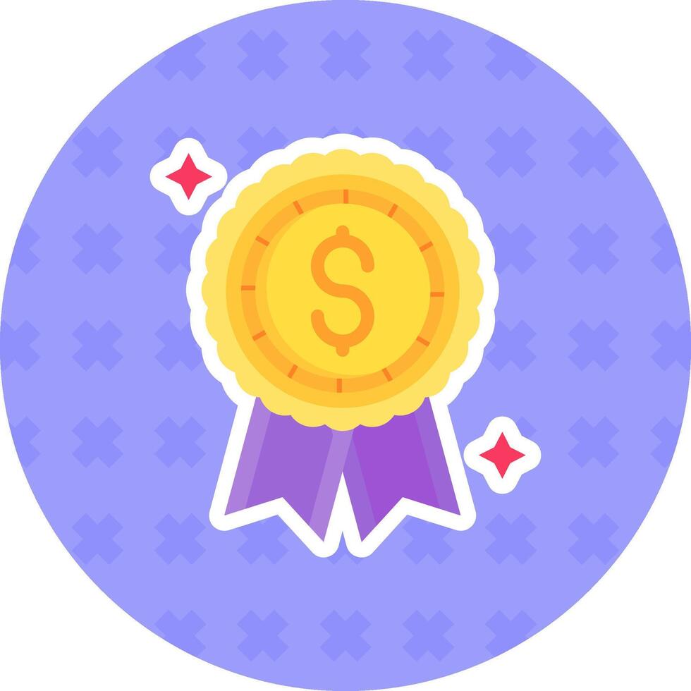 Reward Flat Sticker Icon vector