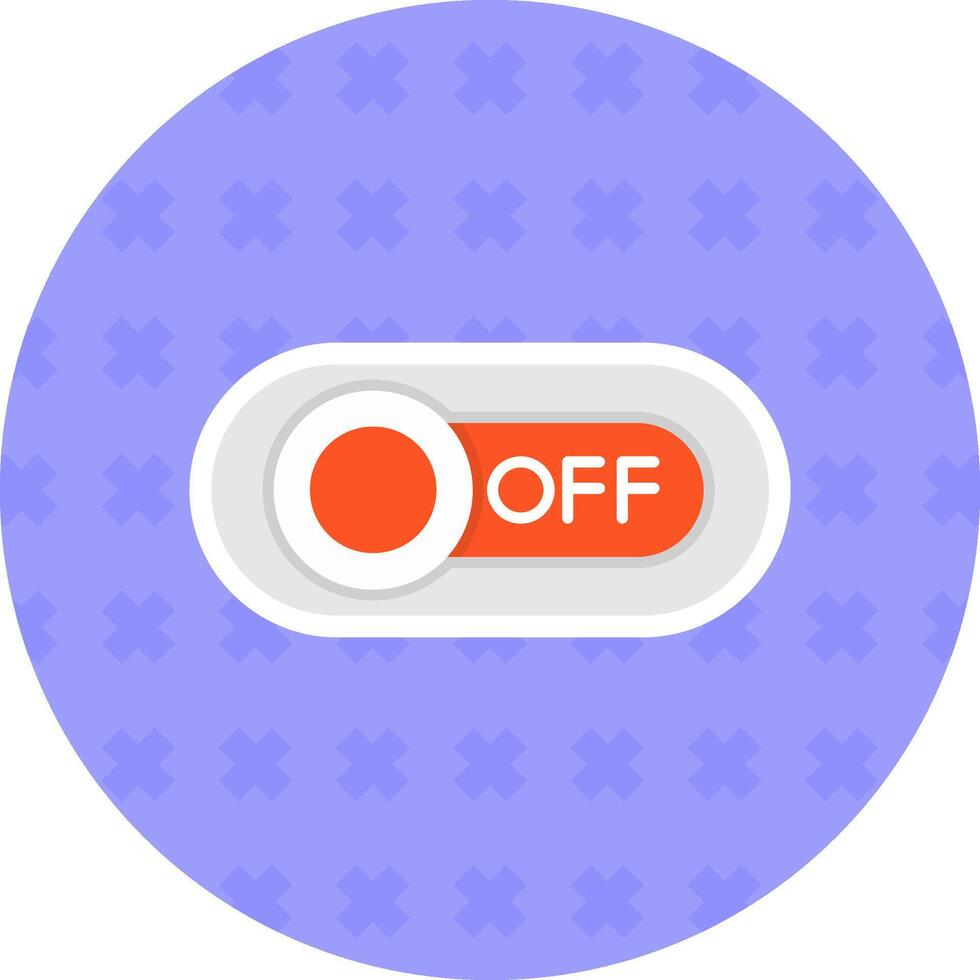 Off Flat Sticker Icon vector