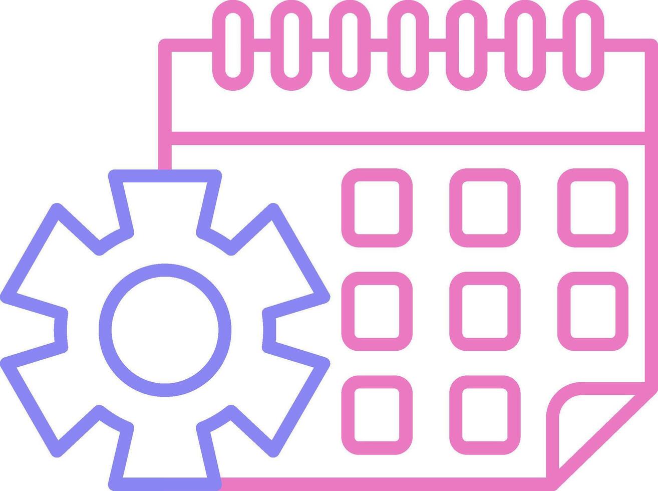 Calendar Linear Two Colour Icon vector