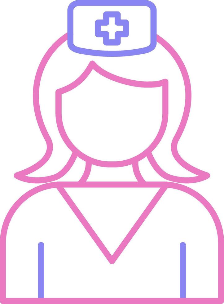 Nurse Linear Two Colour Icon vector
