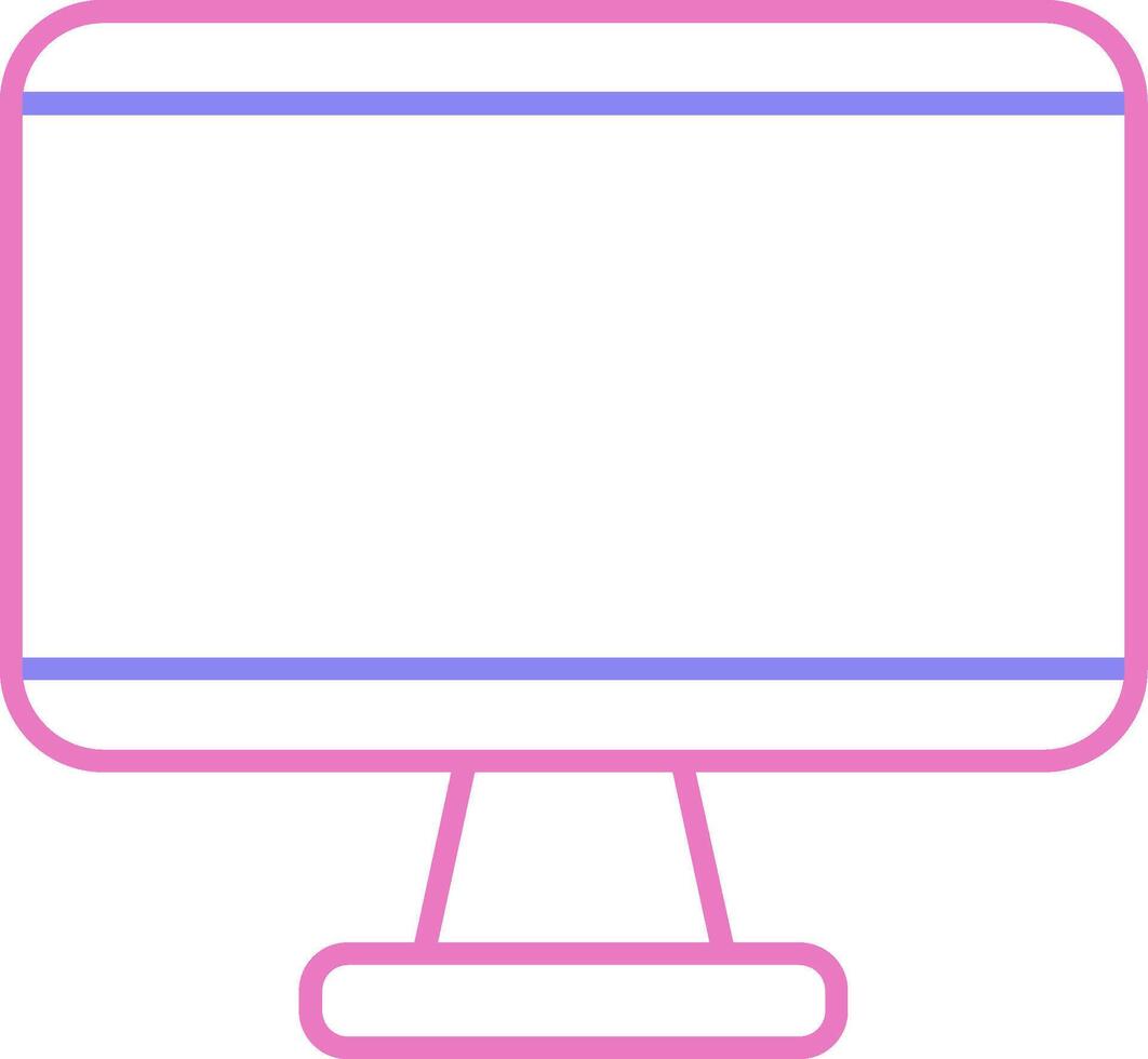 Monitor Linear Two Colour Icon vector