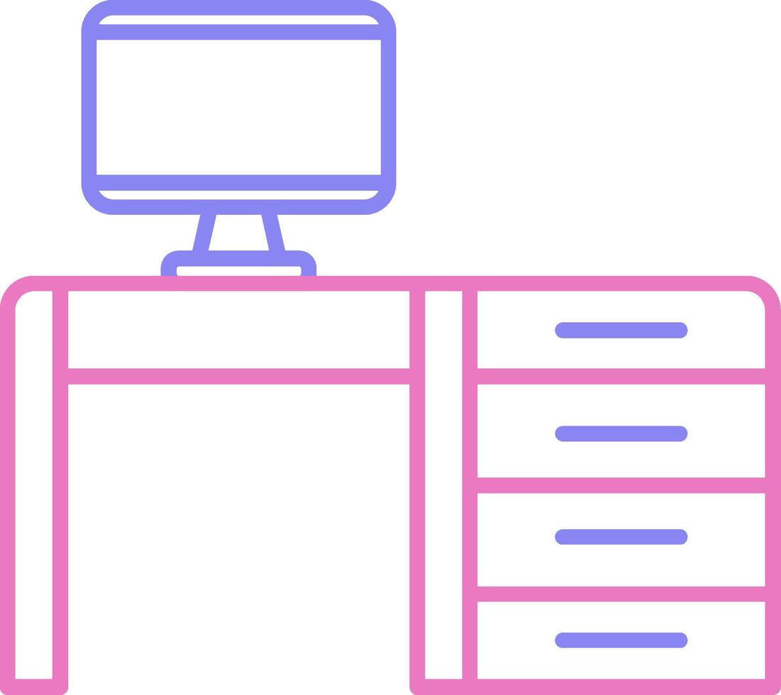 Desktop Linear Two Colour Icon vector