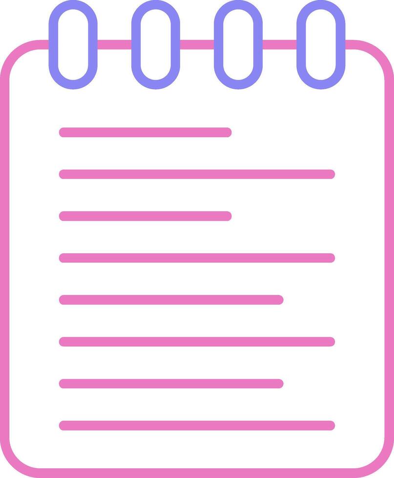 Note Pad Linear Two Colour Icon vector