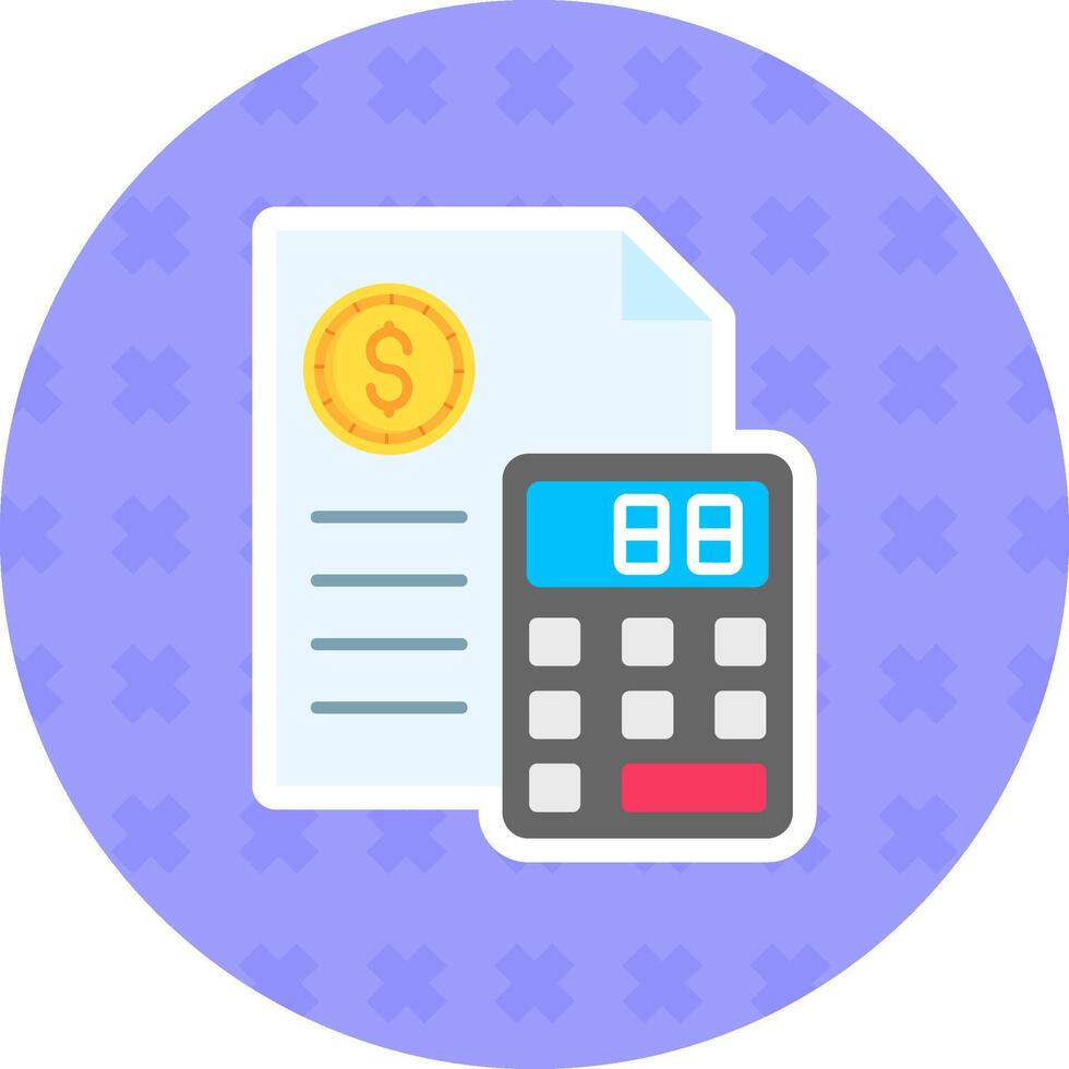 Calculator Flat Sticker Icon vector