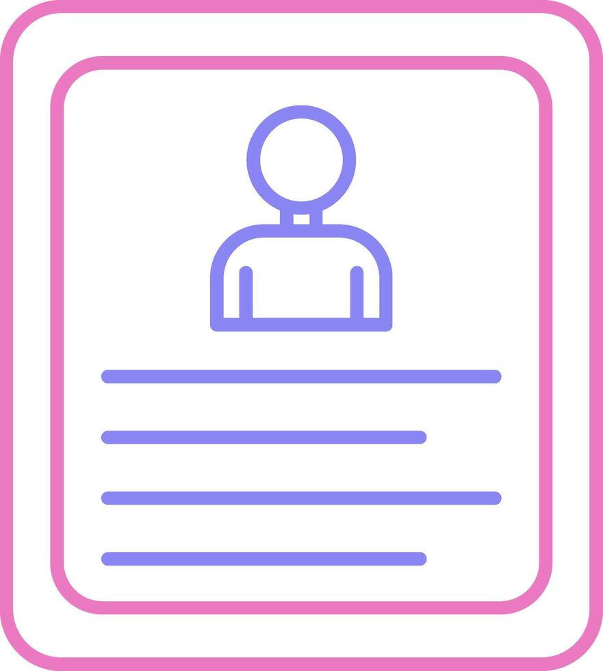 Curriculum Vitae Linear Two Colour Icon vector