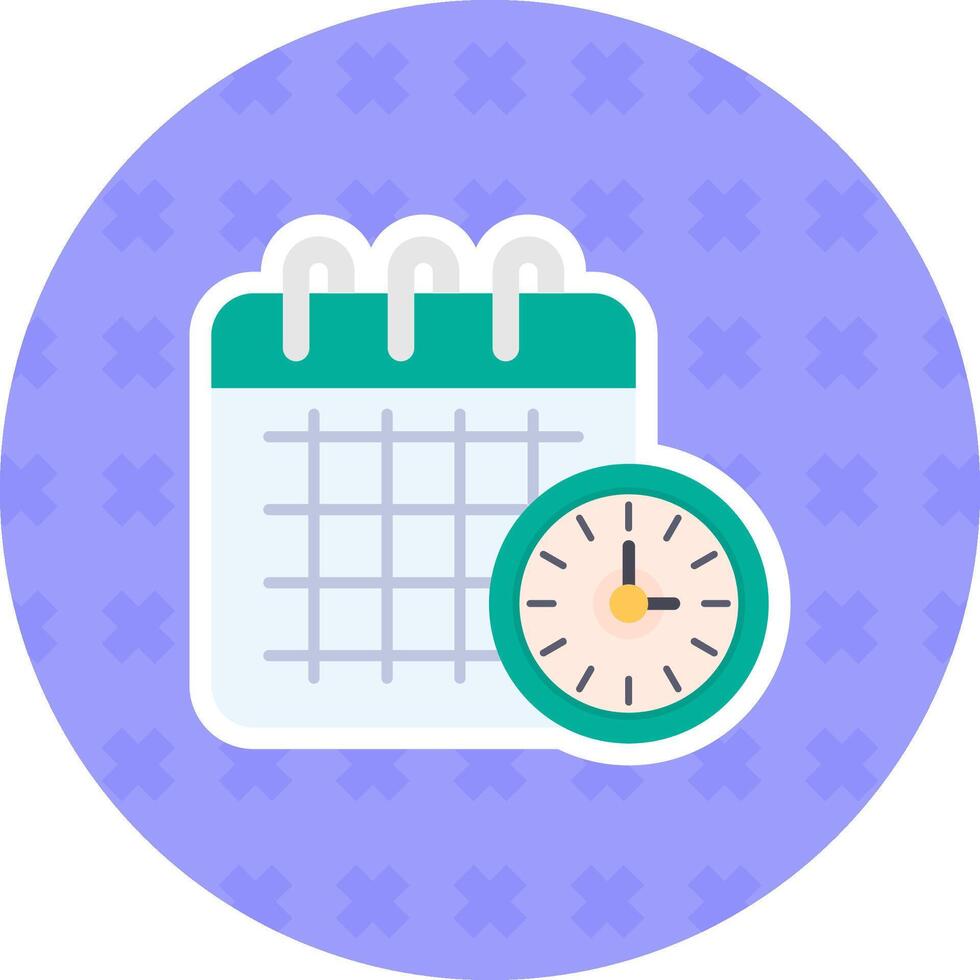 Timetable Flat Sticker Icon vector