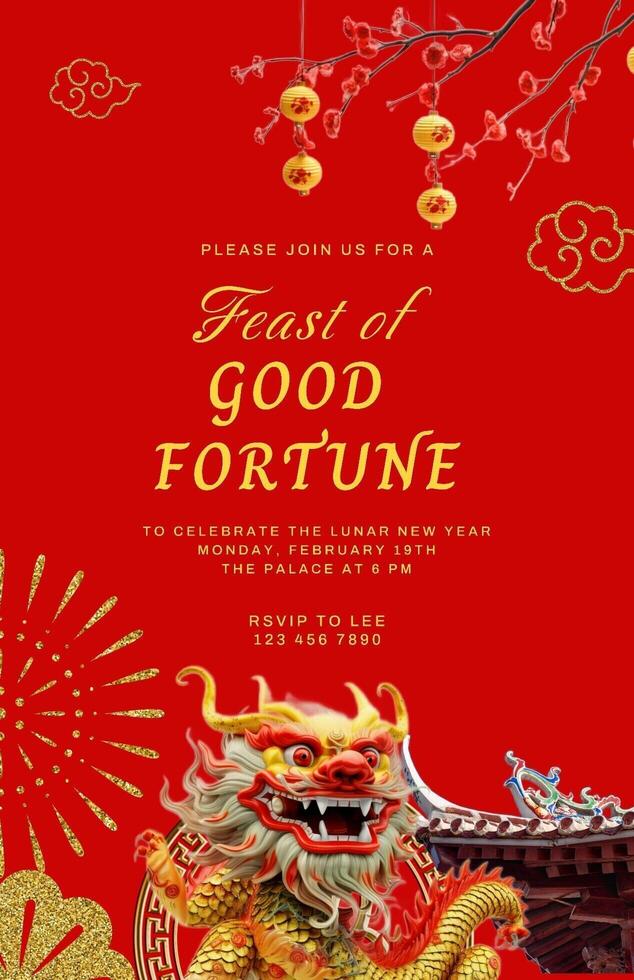 Chinese New Year poster design ideas template