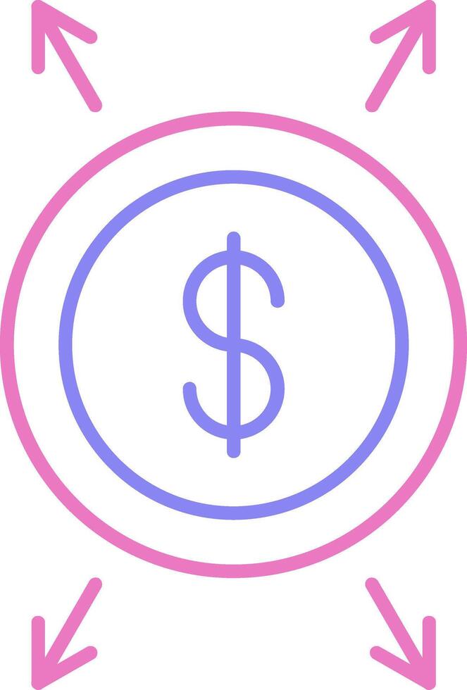 Dollar Linear Two Colour Icon vector