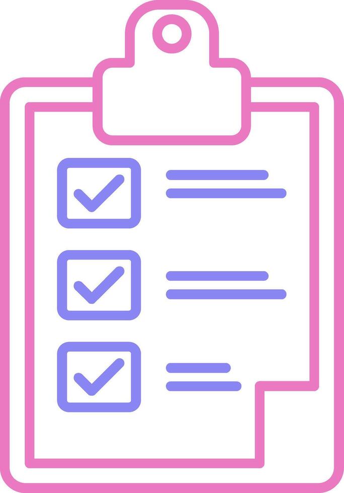 Clipboard Linear Two Colour Icon vector