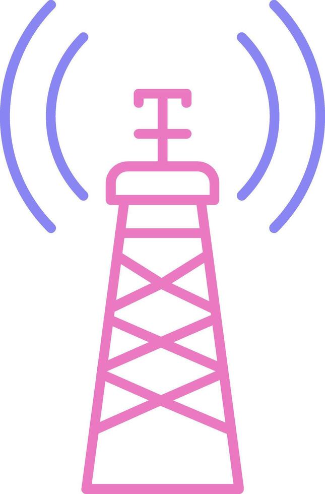 Signal Tower Linear Two Colour Icon vector