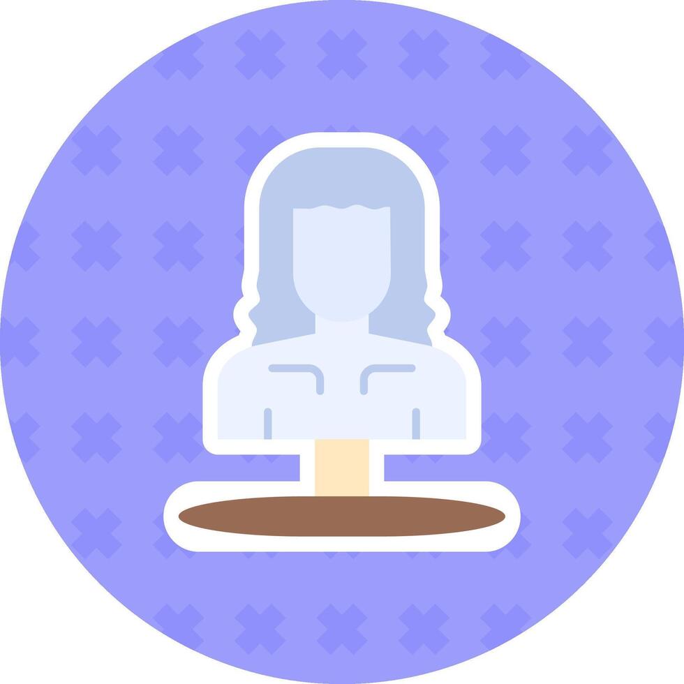Sculpture Flat Sticker Icon vector