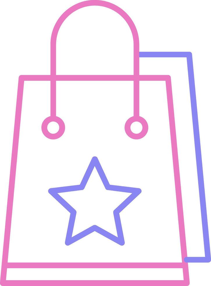 Shopping Bag Linear Two Colour Icon vector