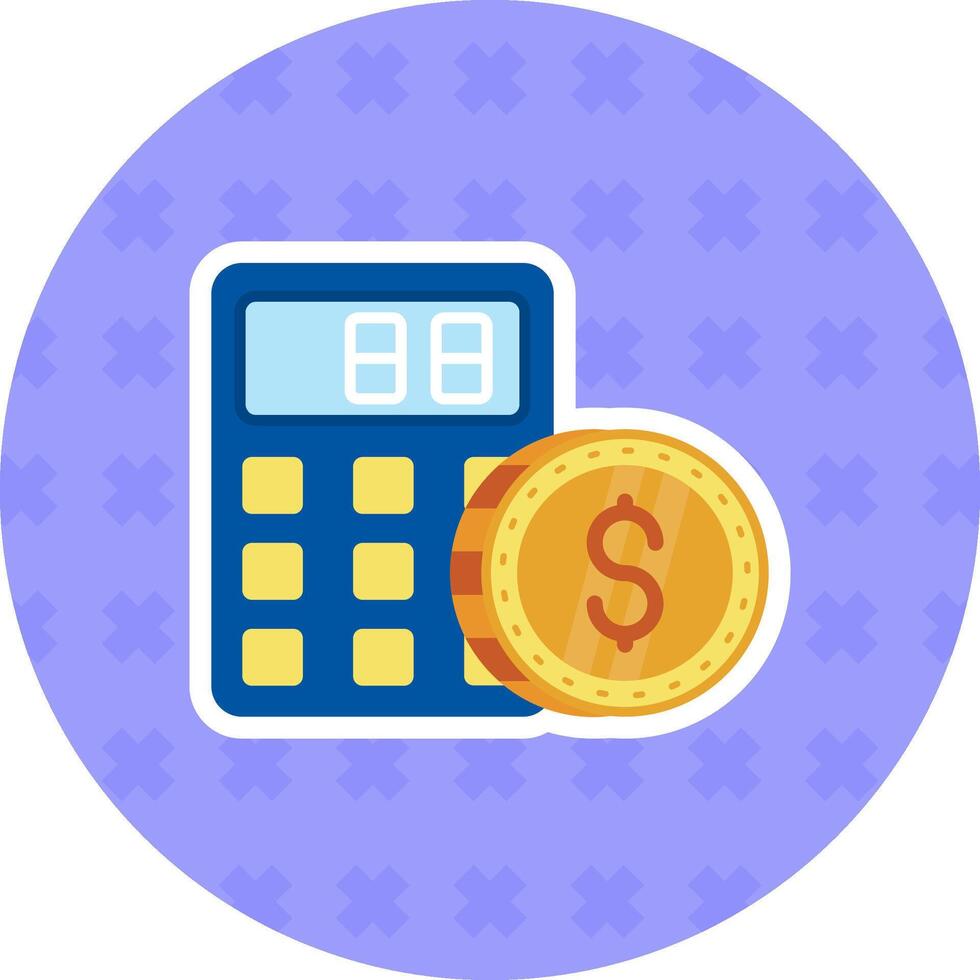 Calculator Flat Sticker Icon vector