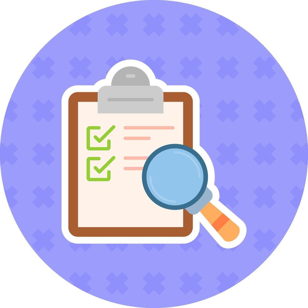 Research Flat Sticker Icon vector