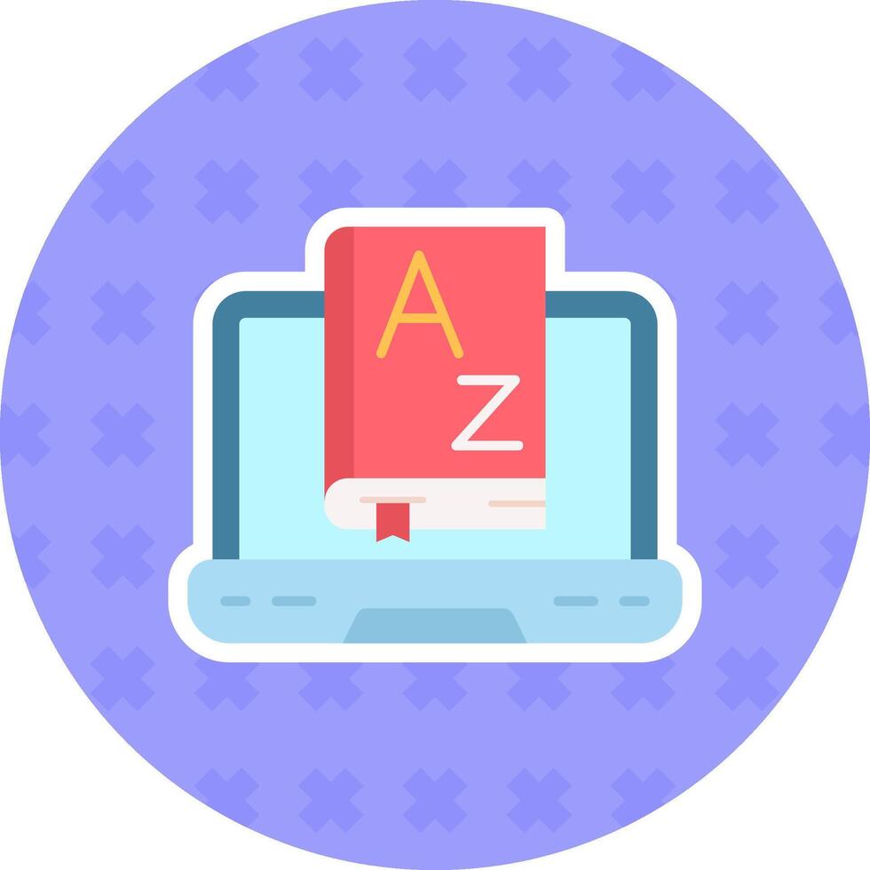 Dictionary Flat Sticker Icon vector