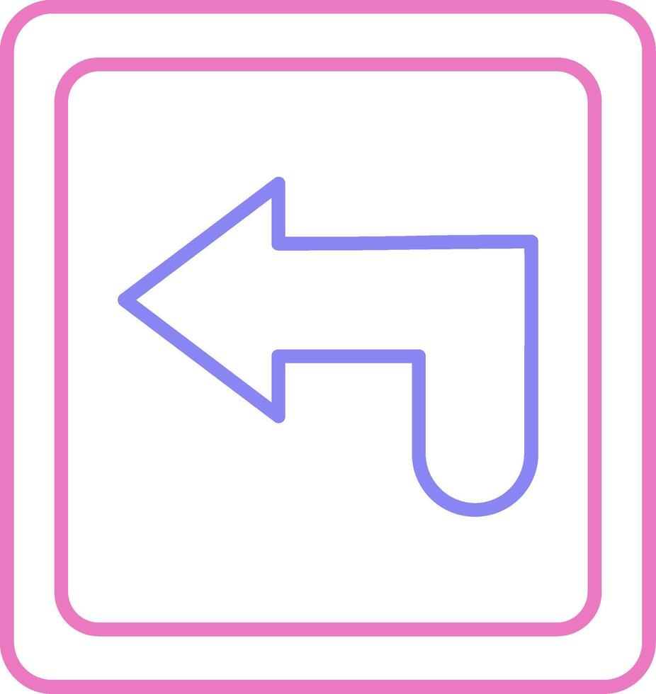 Curved Arrow Linear Two Colour Icon vector