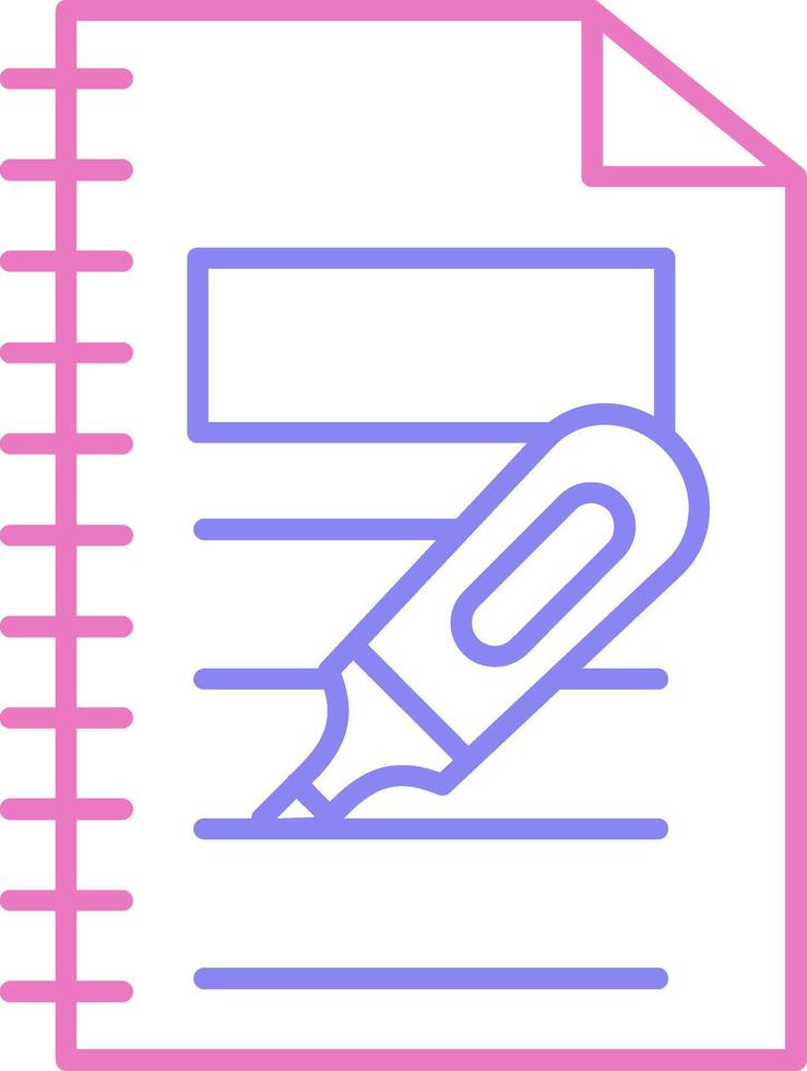 Highlighter Linear Two Colour Icon vector