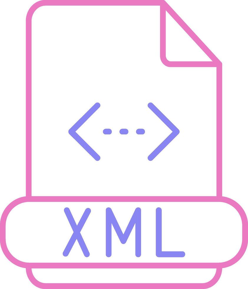 Xml Linear Two Colour Icon vector