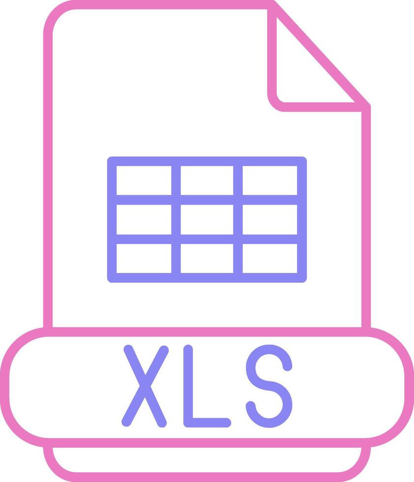 Xls Linear Two Colour Icon vector
