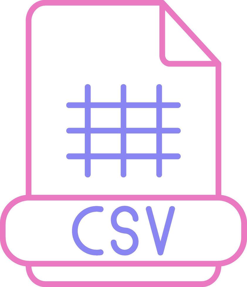 Csv Linear Two Colour Icon vector