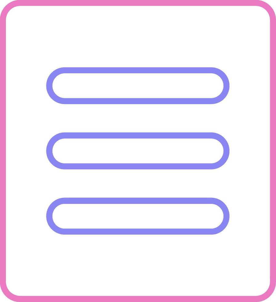 Menu Linear Two Colour Icon vector