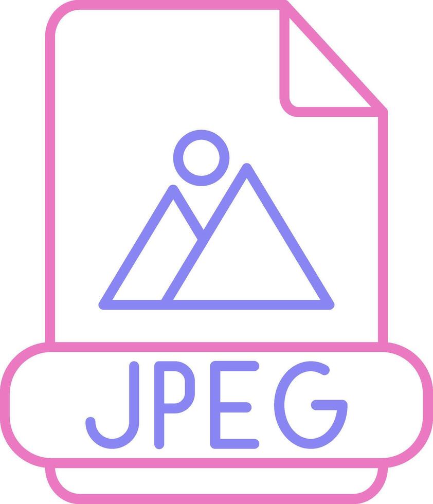 Jpeg Linear Two Colour Icon vector
