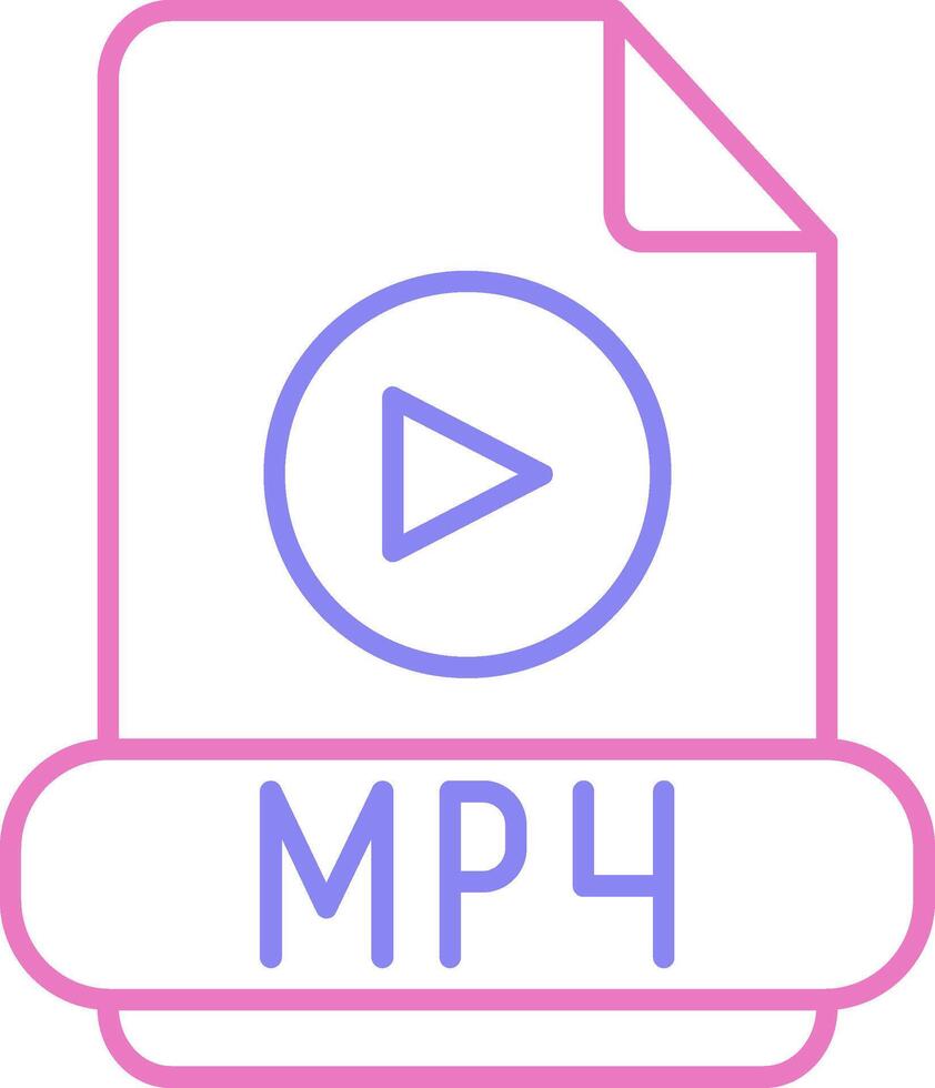 Mp4 Linear Two Colour Icon vector