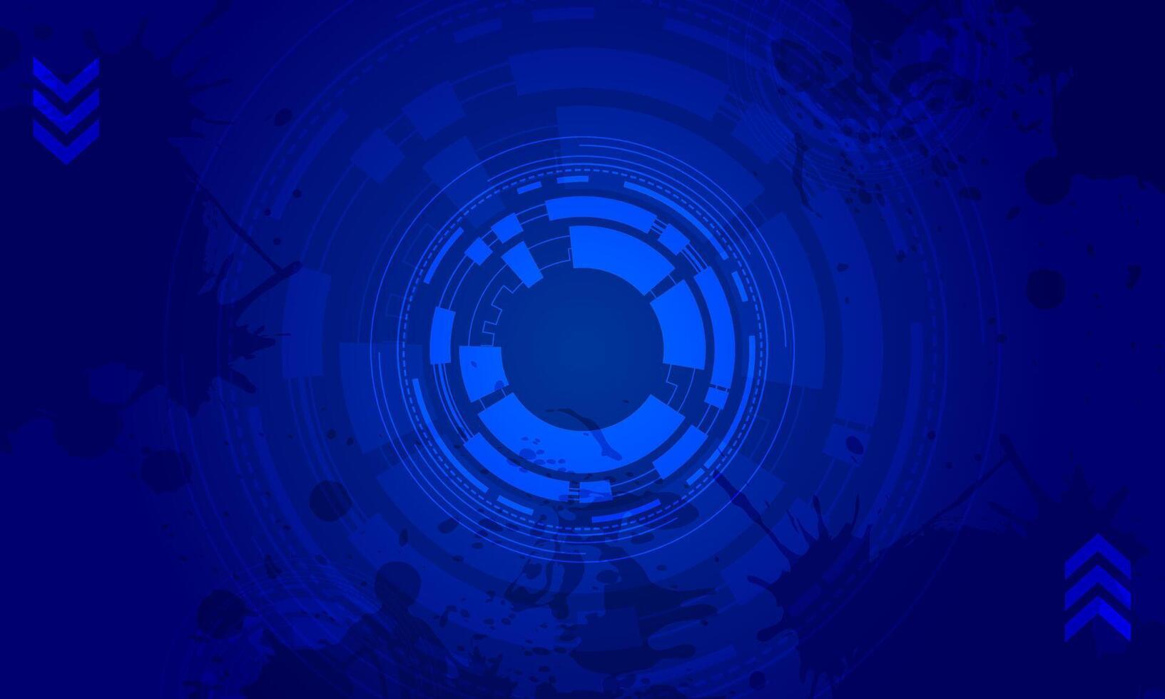 Digital technology banner on blue background. vector