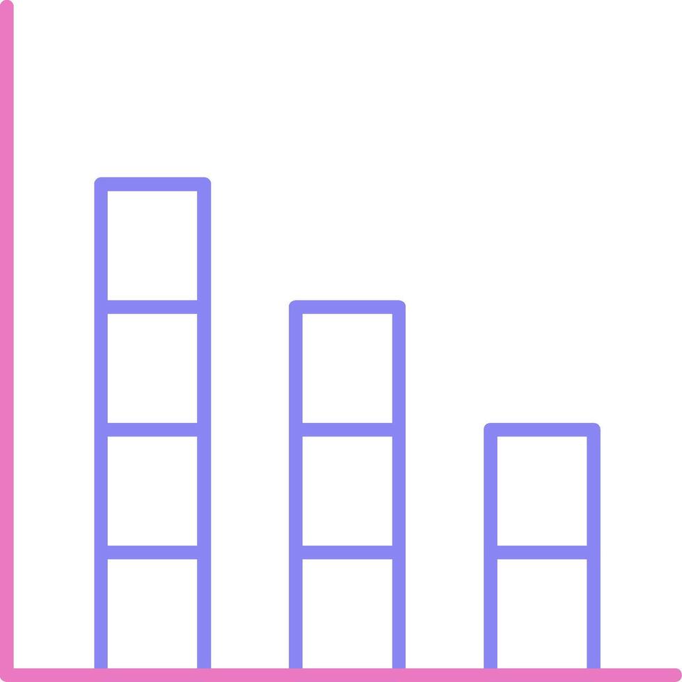 Bar Graph Linear Two Colour Icon vector