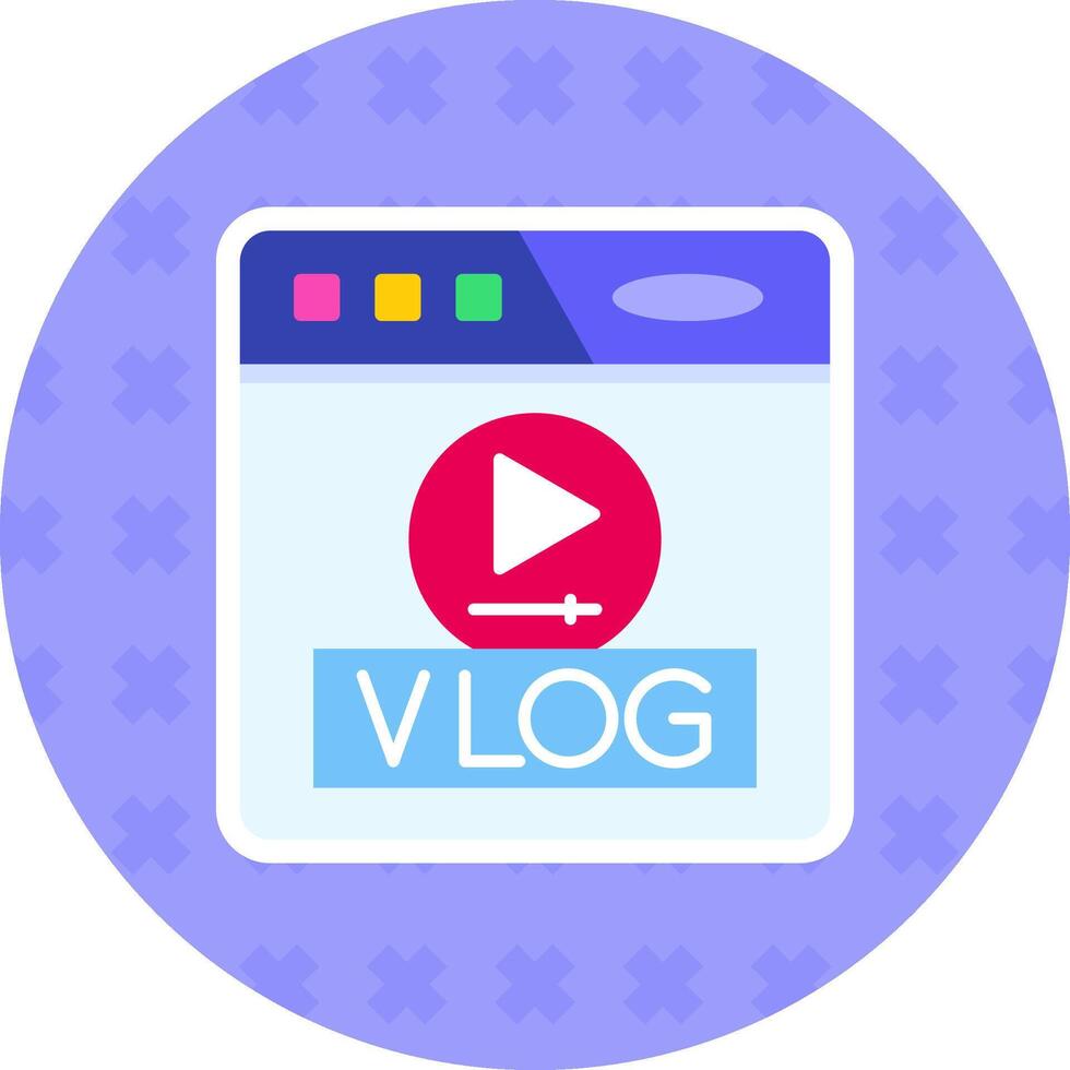Vlog Flat Sticker Icon vector