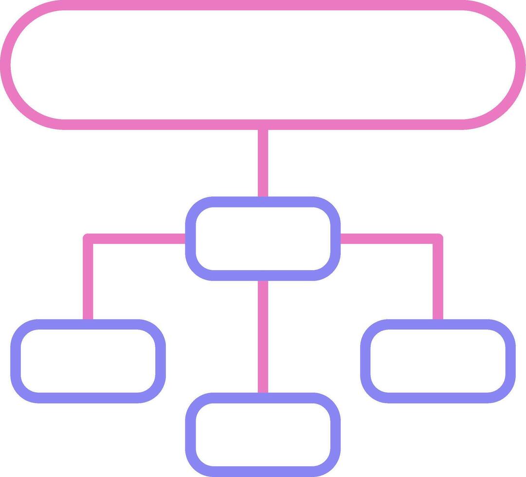 Hierarchical Structure Linear Two Colour Icon vector