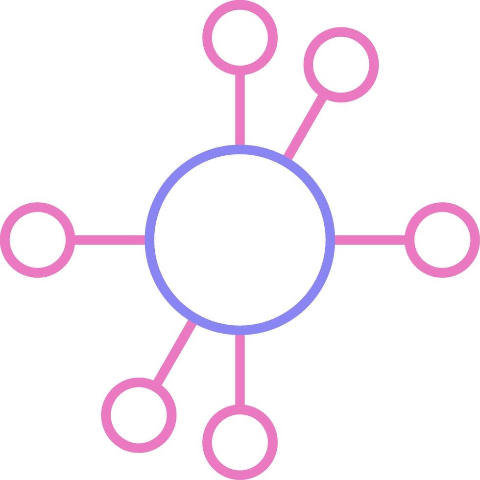 diagrama lineal dos color icono vector