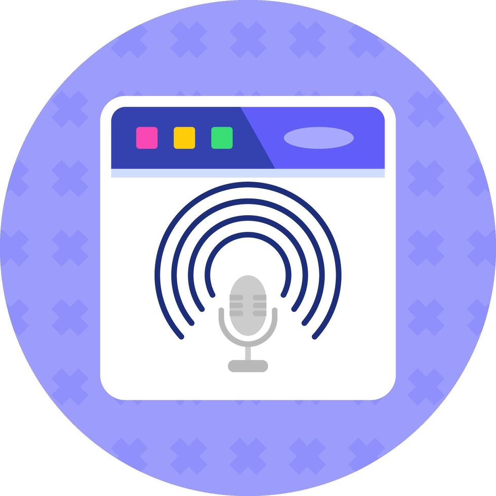 podcast Flat Sticker Icon vector