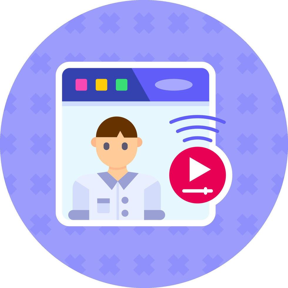 Live streaming Flat Sticker Icon vector