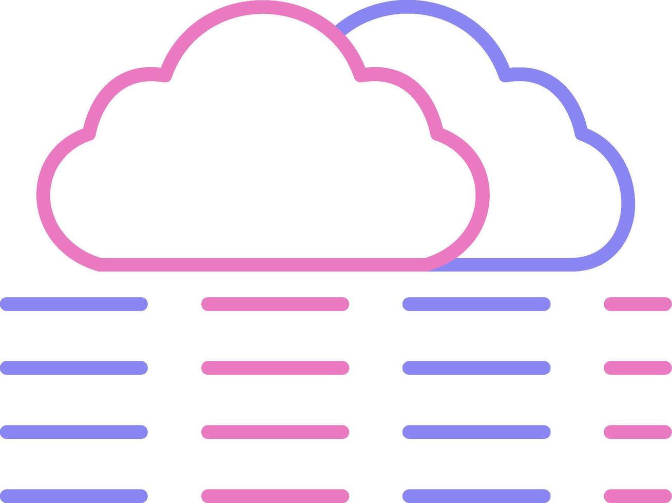 fog Linear Two Colour Icon vector