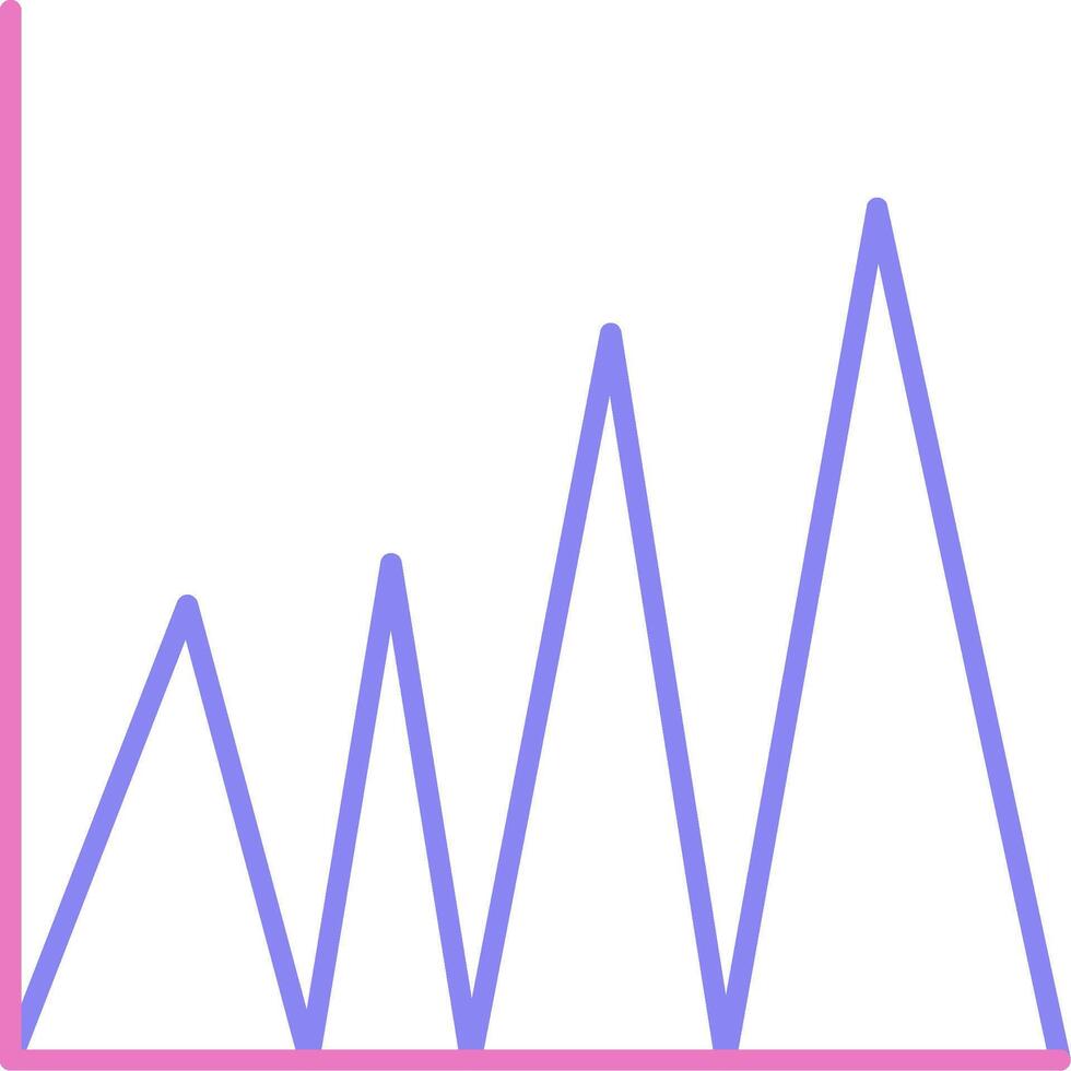 grafico lineal dos color icono vector