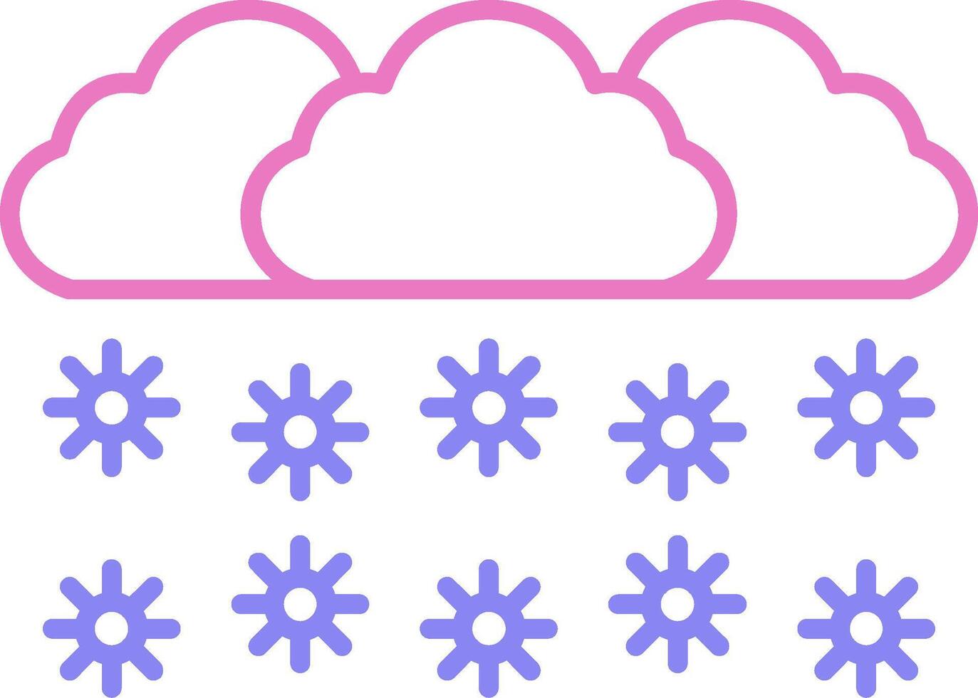 Snowing Linear Two Colour Icon vector