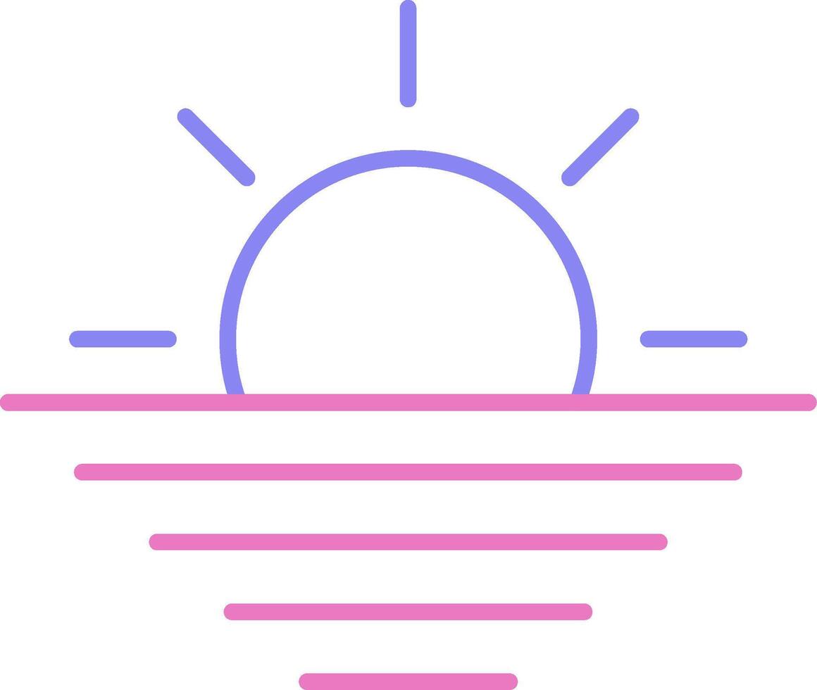 Sunset Linear Two Colour Icon vector