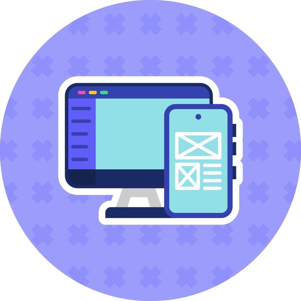 Responsive design Flat Sticker Icon vector