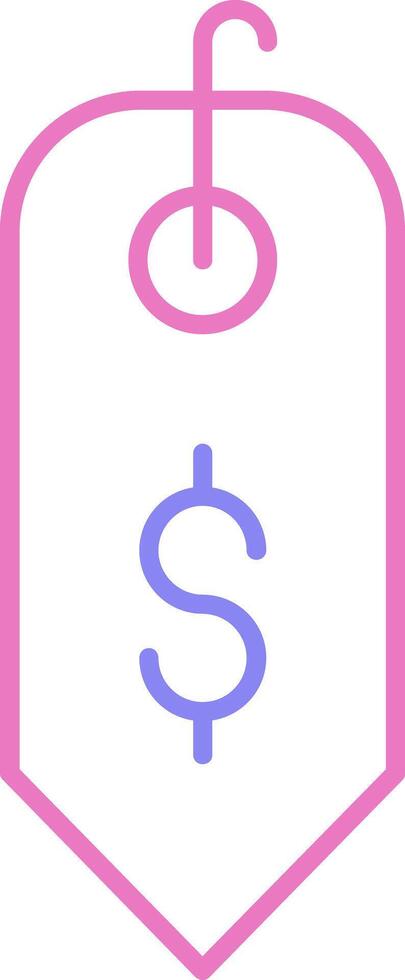 Dollar Sign Linear Two Colour Icon vector