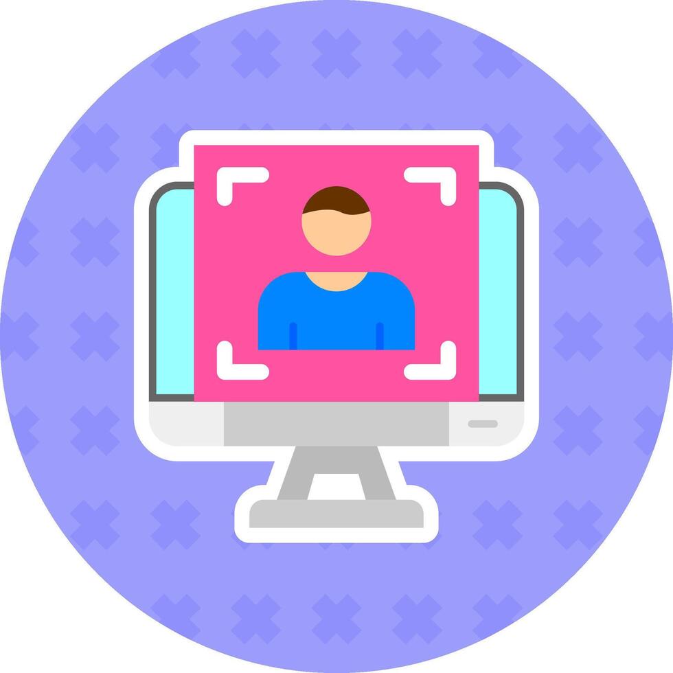 Portrait Flat Sticker Icon vector