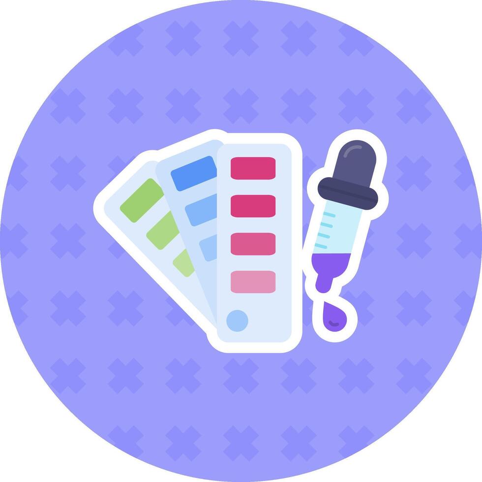 Palette Flat Sticker Icon vector